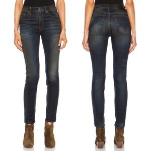 R13 | High Rise Skinny Jeans Dark Worn Wash 25 Indie Sleaze Grunge